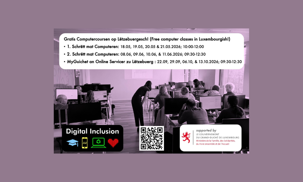Participez à notre prochain cycle de cours d&rsquo;informatique en luxembourgeois !