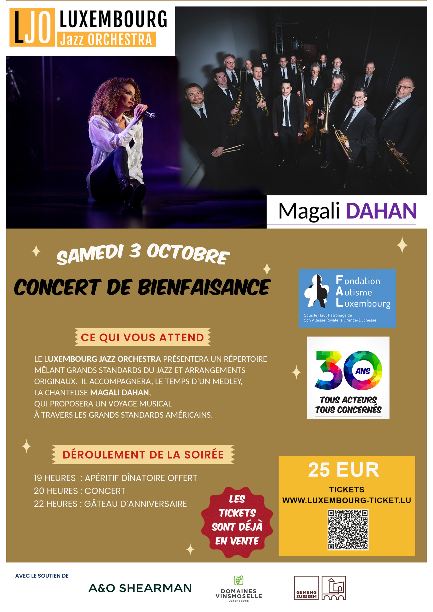 Concert de bienfaisance pour la FAL—Luxembourg Jazz Orchestra & Magali Dahan