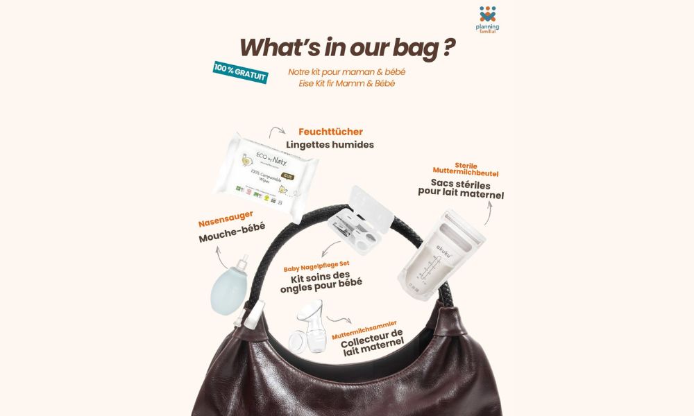 Un kit pour maman et bébé proposé par le Planning Familial